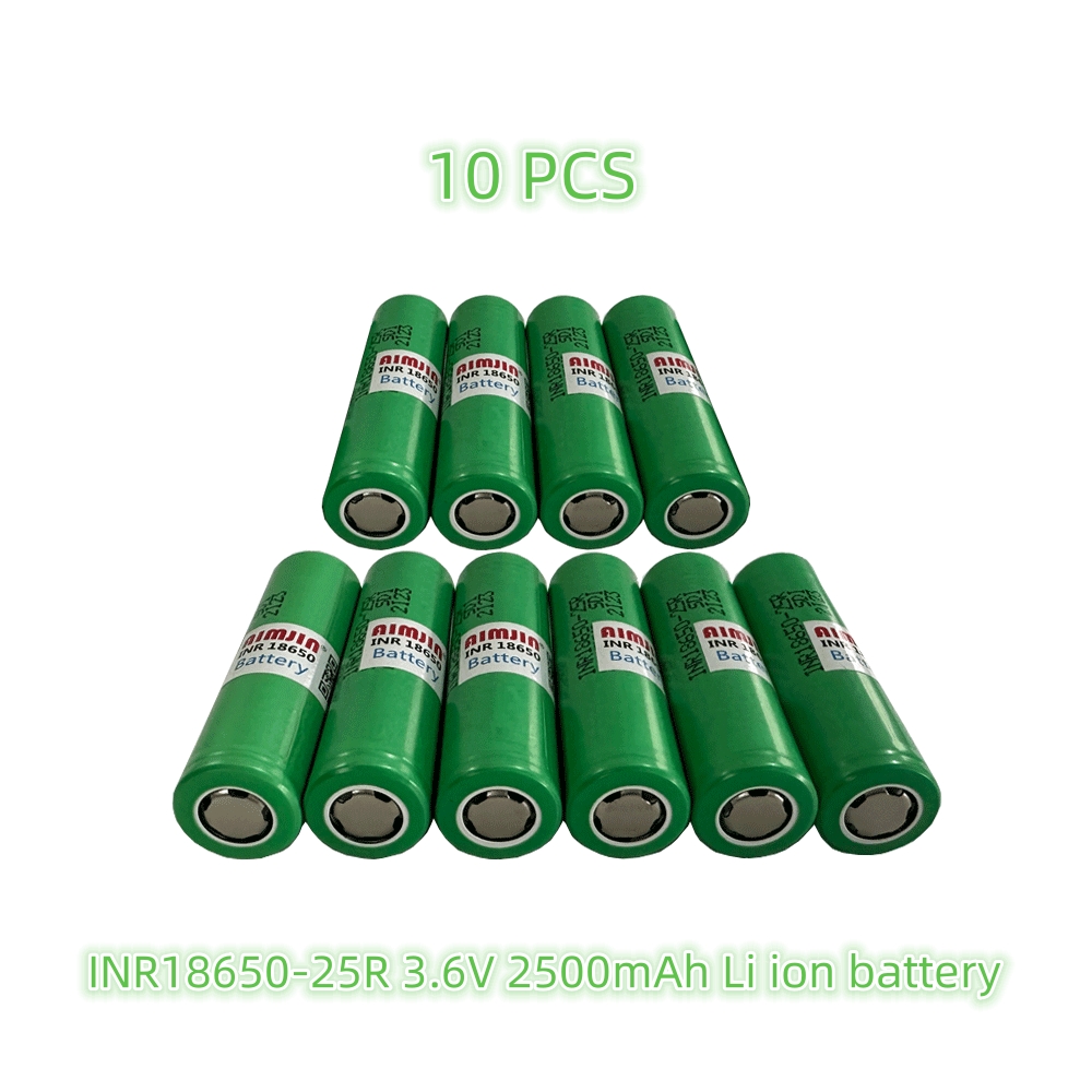 3.6V 2500mAh 18650 Battery For Samsung INR 18650 25R Lithium Lon Battery Replacement External Battery: Red