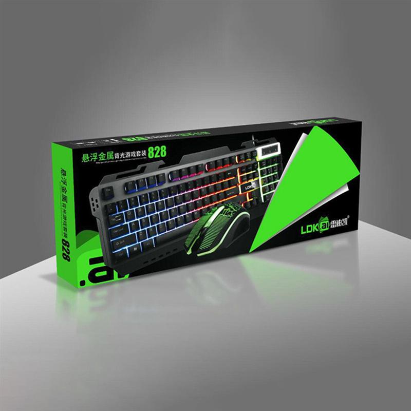 Keyboard Mouse Combo RGB Backlight Mouse Suspension Gaming Computer Keyboard