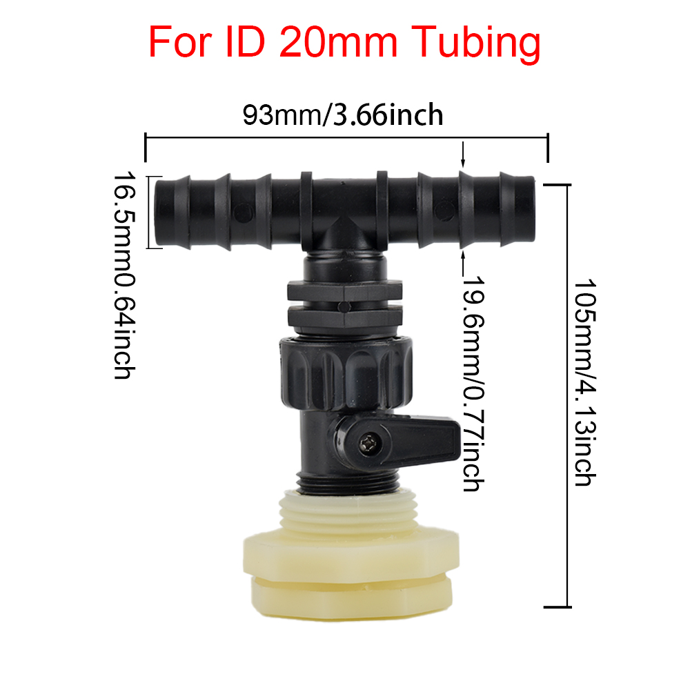 Kit de grifo de Barre de lluvia de PVC, válvula de barril de lluvia de 3/4 pulgadas con adaptador de montaje de mampara para tanques de agua, acuarios, bañeras y piscina: Blanco
