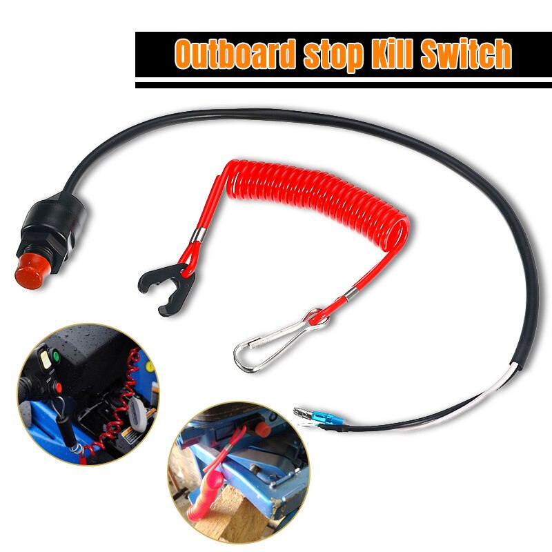 Outboard Cut off Switch Safety Tether Lanyard Boat Motor Emergency Kill Stop Switch For Engine Protect For Yamaha/Tohatsu Motors