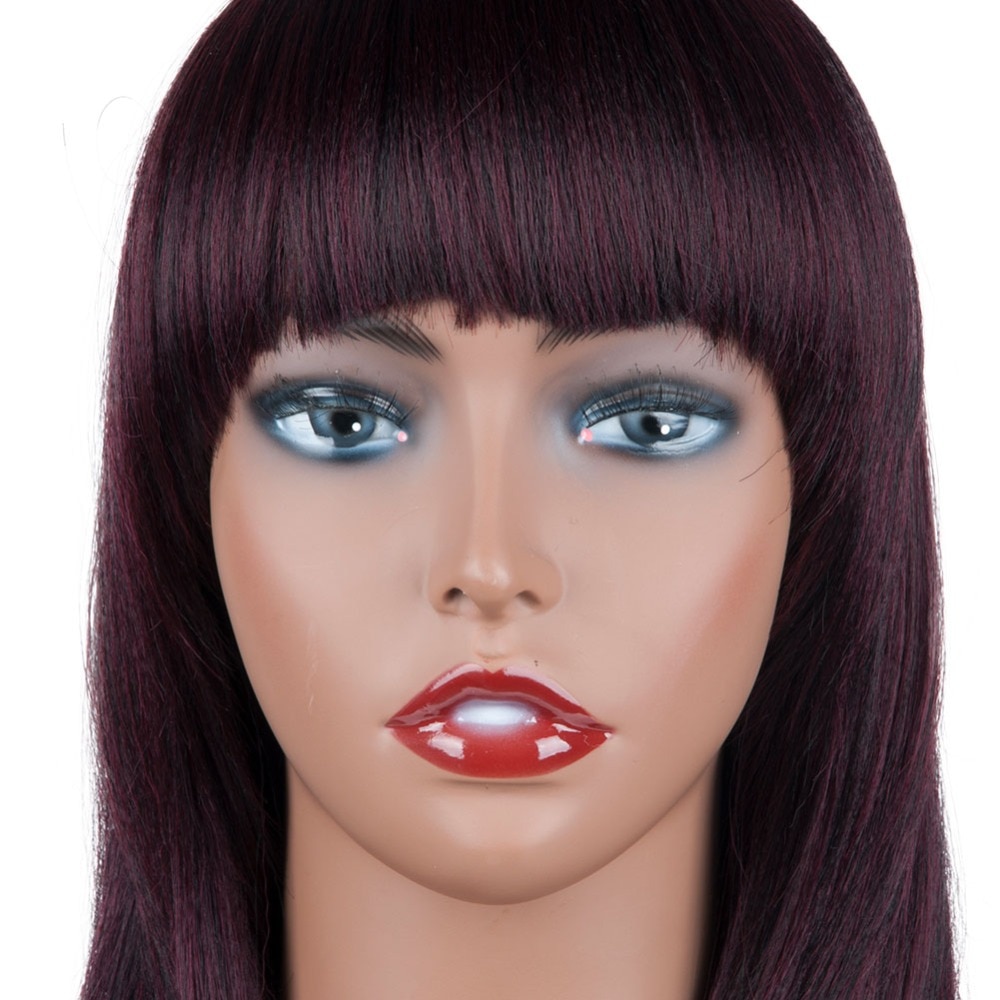 Jingfa-perruque Bob synthétique ombré noir bordeaux Rose | Perruque résistante à la chaleur pour femmes
