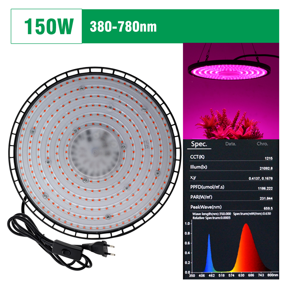 Luz LED de cultivo de espectro completo, 380-780nm, luz solar imitada, luz de cultivo de plantas para flores hidropónicas, plántulas, suculentas.: Blanco frío