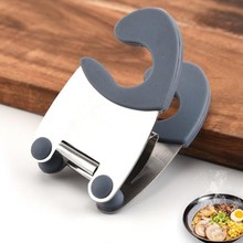 Stainless Steel Pot Side Clip Anti Spoon Kitchen Accessories Portable Spatula Spoon Holder Kitchen Gadgets Function: Gray