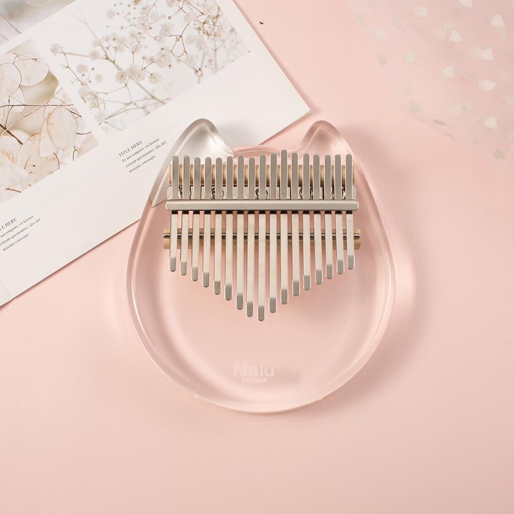 Nalu NK-CT 17 key Kalimba Crystal Cat Bear Shape Acrylic Thumb Piano Mbira Calimba Transparent Keyboard Musical Instrument