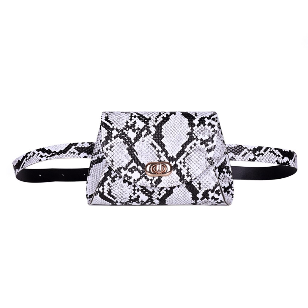 Bolso de pecho con bolsillo de almacenamiento para mujer, bolsa de pecho con bolsillos de almacenamiento salvajes cruzados de serpiente, de serpiente, bolso de hombro de #20: White 