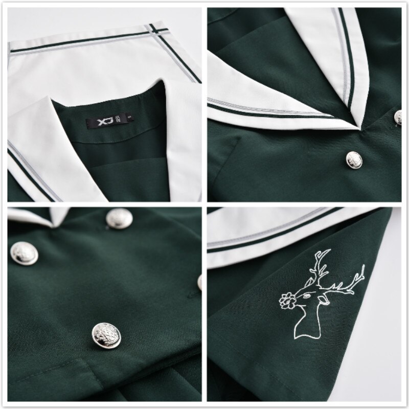 Neue Heiße Japanische Schuluniform Mädchen Koreanische Uniform Schule Tragen Sommer Herbst grün Marine stil Shirt + Felsen Kleidung