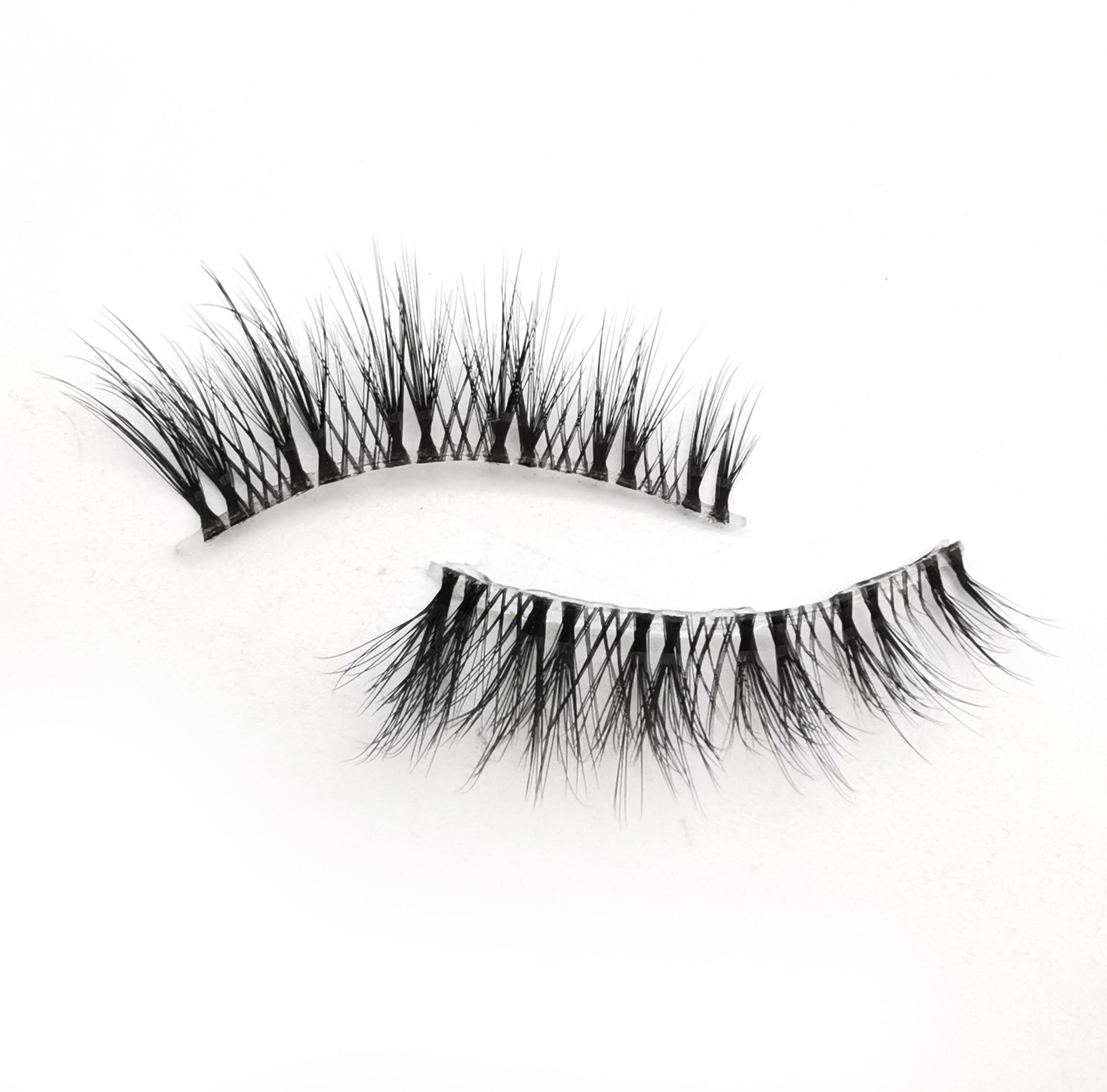 Mink Eyelashes 3 pairs lashes invisible band mink lashes reusable false eyelashes Makeup in Bulk+Eyelash curler