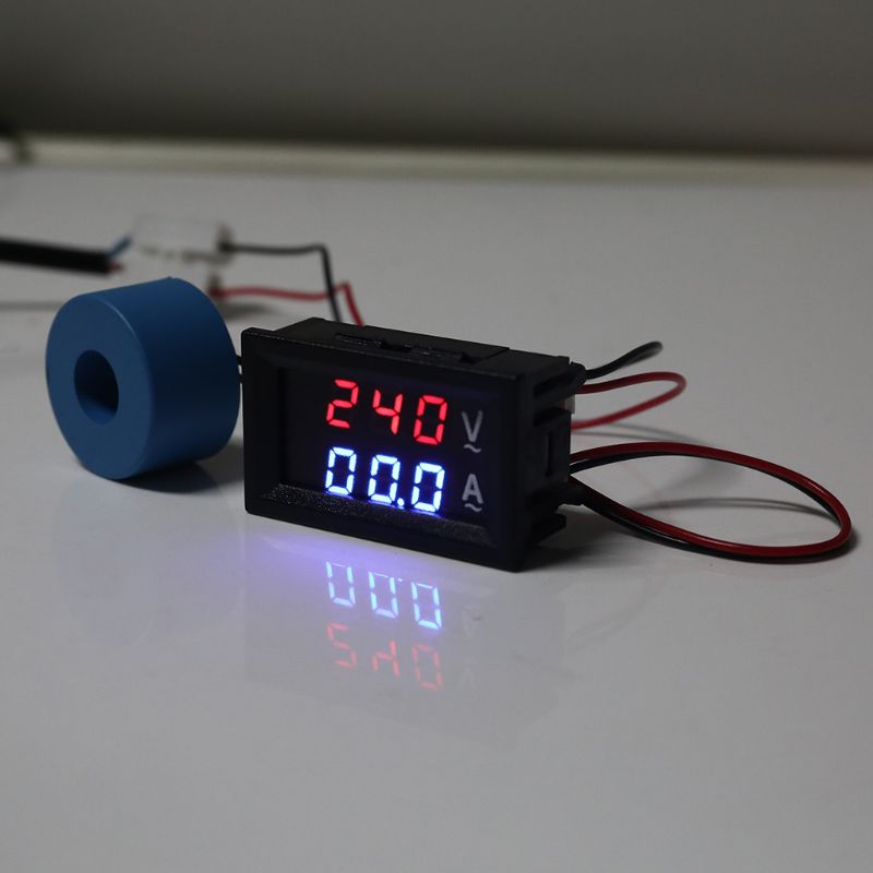 0.28" Digital Voltmeter Ammeter AC 60-500V 10A 50A 100A Current Meter Volt Gauge with Current Transformer