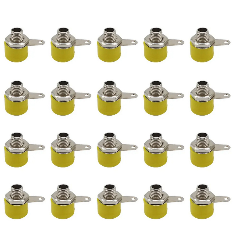 20 piezas conector hembra con conector Banana de 4mm, terminales de Panel de altavoz, adaptador de enchufe Banana en 5 colores: Marfíl