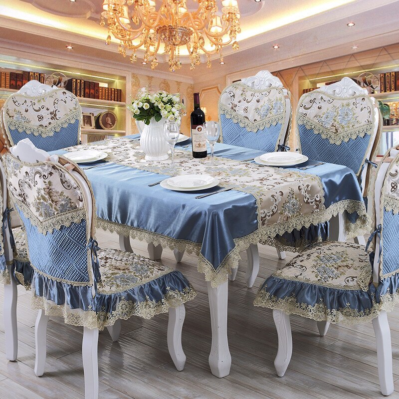 European Style Universal Table Cloth Chair Cover Pastoral Lace Rectangular Tea TableCloth Home Wedding High-grade Decoration