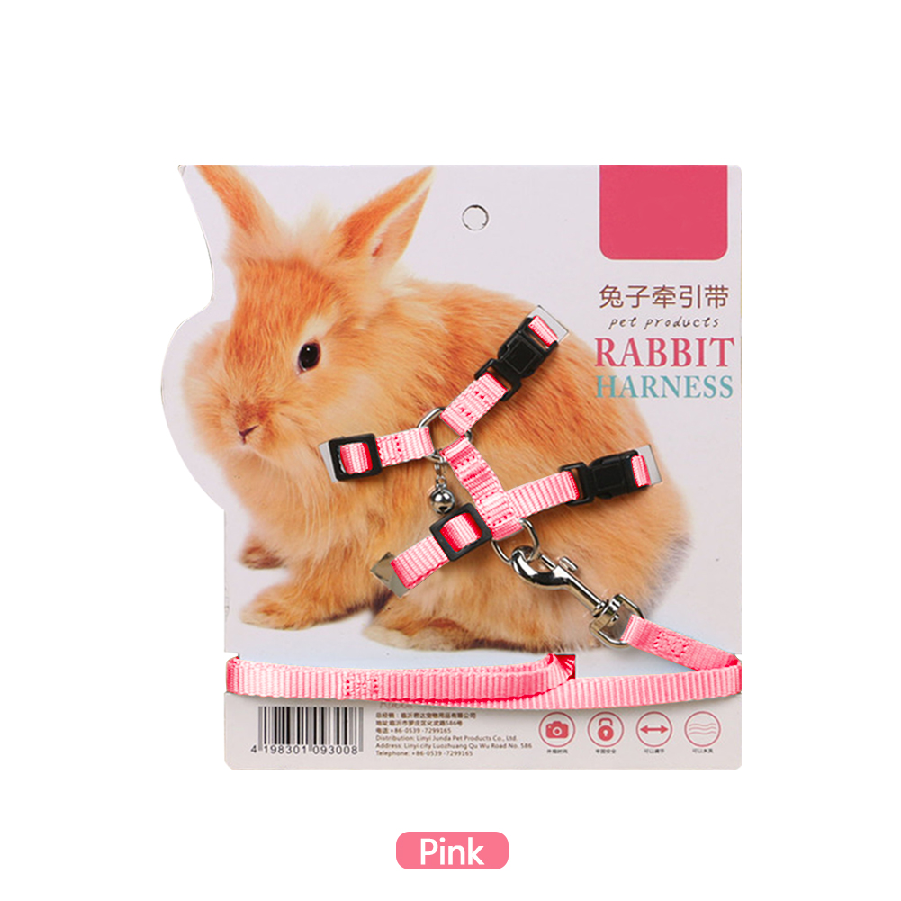 Polyester Adjustable 8shaped Soft Rabbit Harness Leash Guinea Pig Lead Rope Pet Chinchilla Leash Small Pet Traction Rope Running: Pink 2