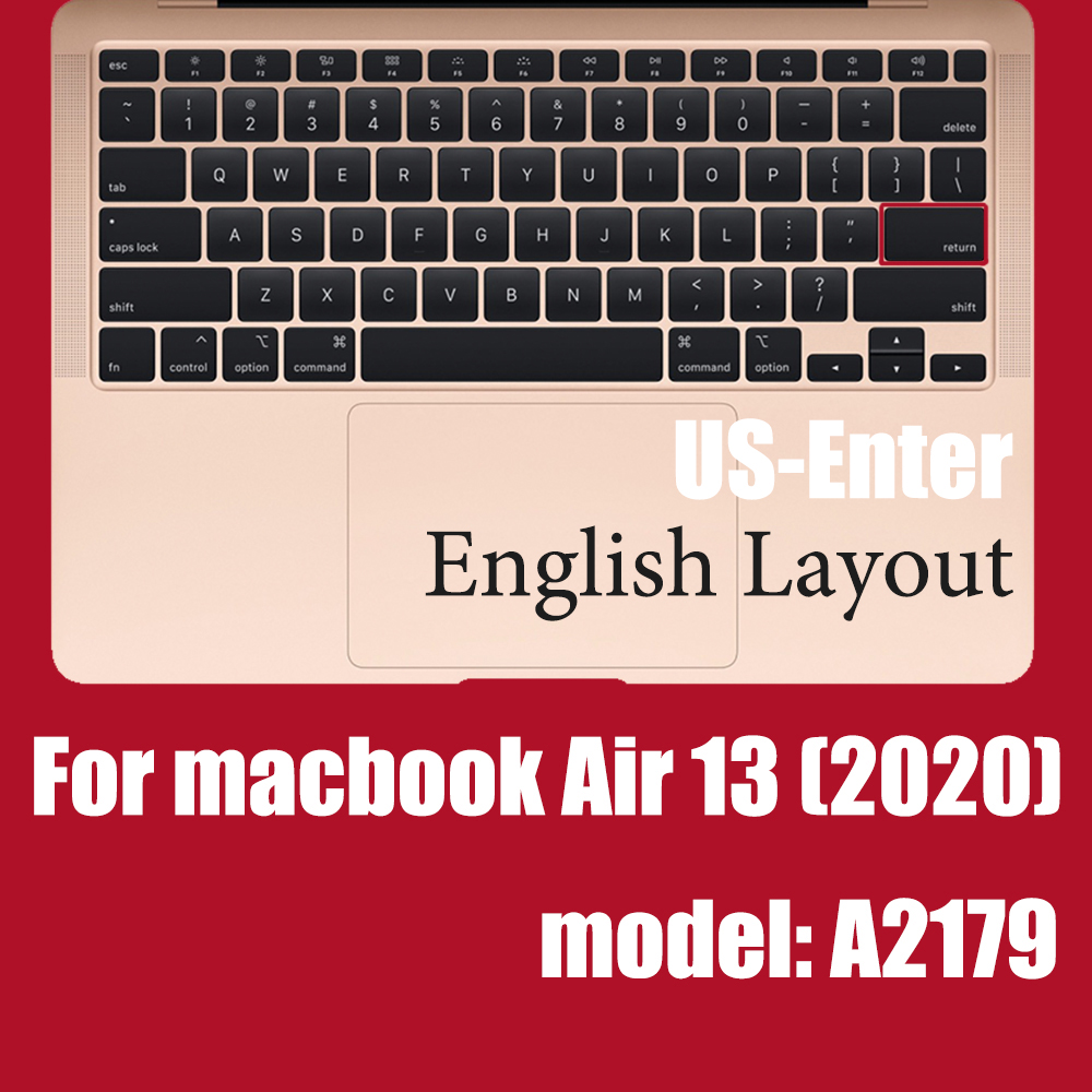 Kannettavan tietokoneen näppäimistön suojus eu&us näppäimistön kotelon suoja macbook prolle 16 13 air 12 15 touchbar malli  a1706 a 1466 a 1708 1990 2 a 1398 a 1534: Ilma 13 a2179 us- sisään