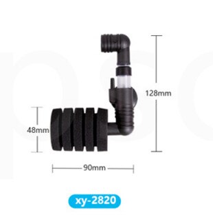 Aquarium Sponge+Plastic Filter Sponge Filter Fish Tank Biochemical Sponge Filter Air Pump Double Head w/ Suction Cup: XY-2820