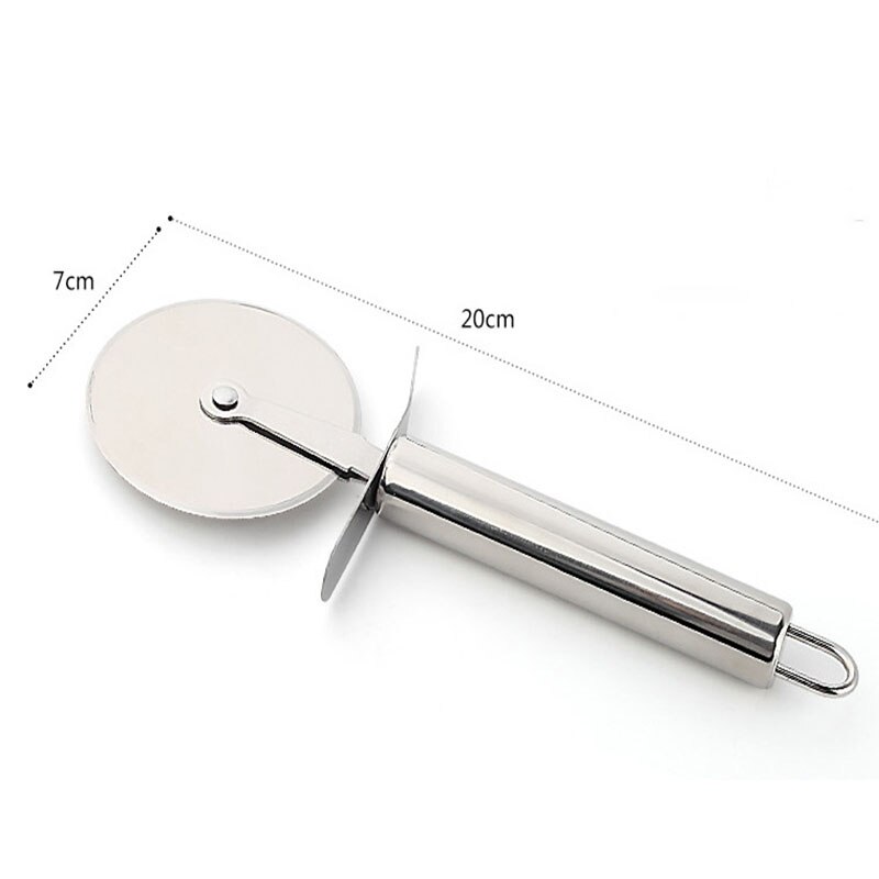 Køkken tilbehør rustfrit stål pizza enkelt hjul skære værktøj pizza kniv kage værktøj hjul brug vaffel cookies køkken gadgets: Pizza kniv