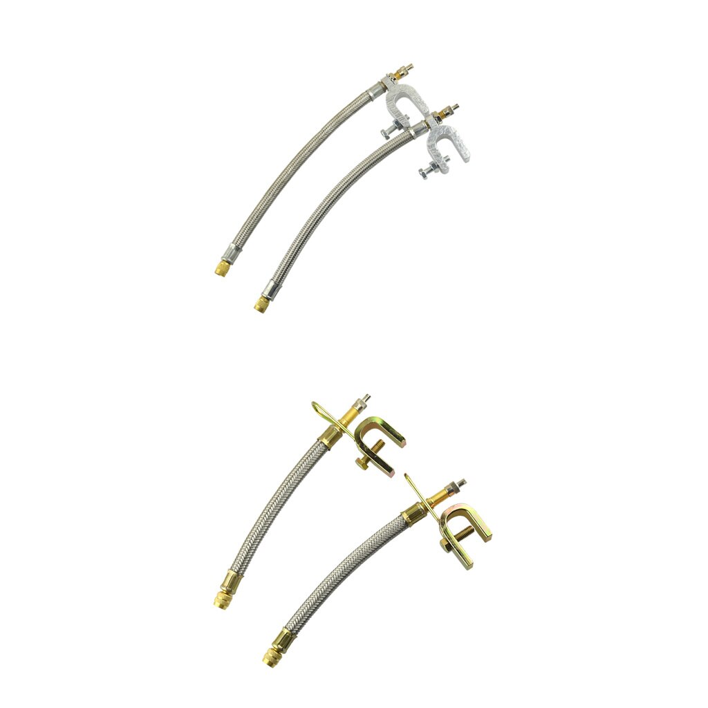 4 unidades de vástago de válvula de doble rueda extensor de extensión 7 '10' mangueras trenzadas flexibles de acero inoxidable con clip de hierro que extiende la longitud