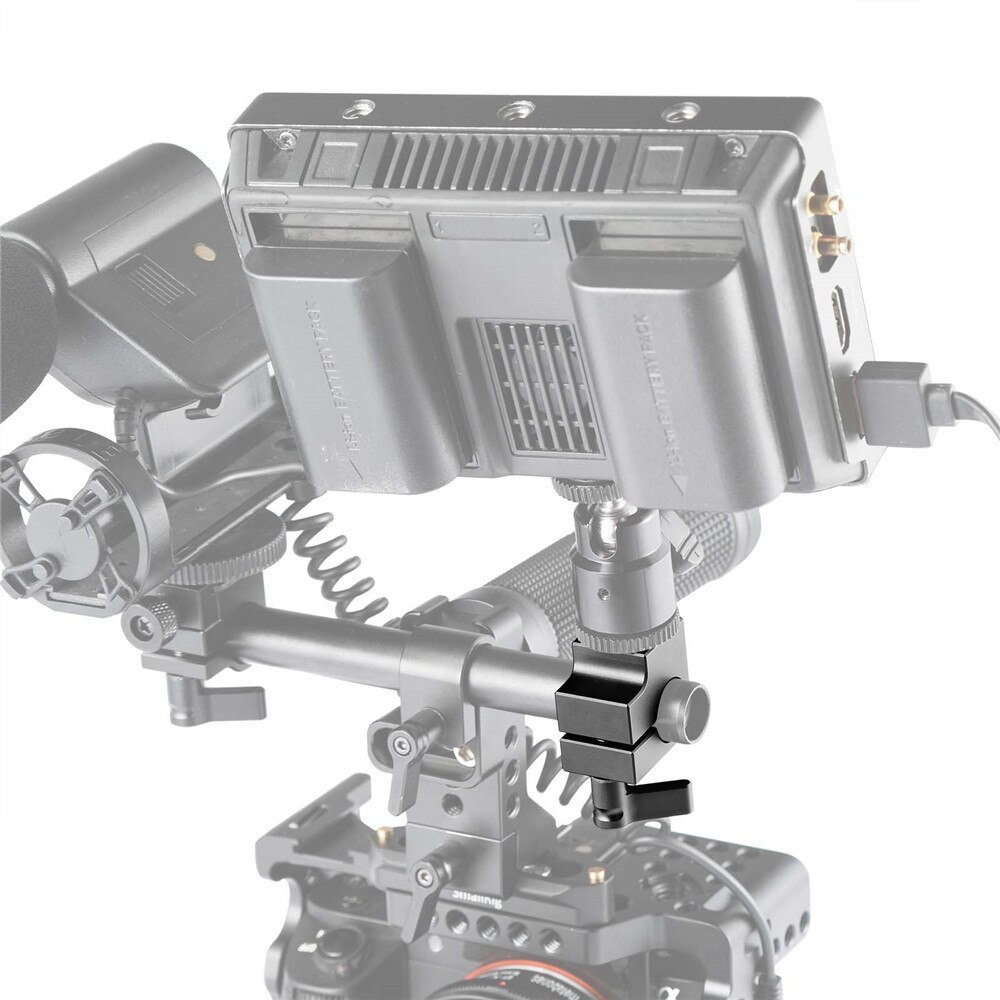 Petite plate-forme d'appareil-photo DSLR 15mm tige pince bloc de Rail simple Railblock avec 1/4 trous de filetage pour moniteur Microphoen attacher 842