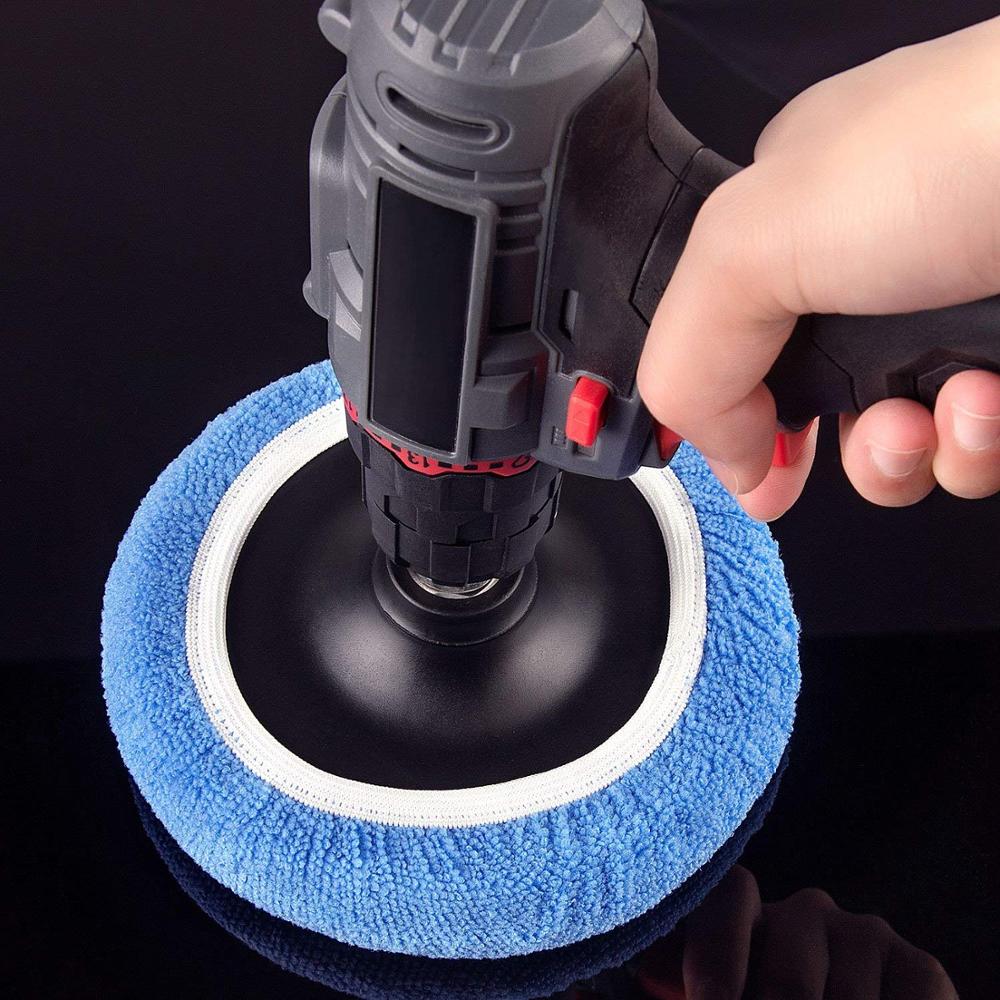 Microfiber Polishing Bonnets 20Pcs - Orbital Buffer 5-6 inch Polisher Pad Cover - Car Waxing Applicator Bonnet