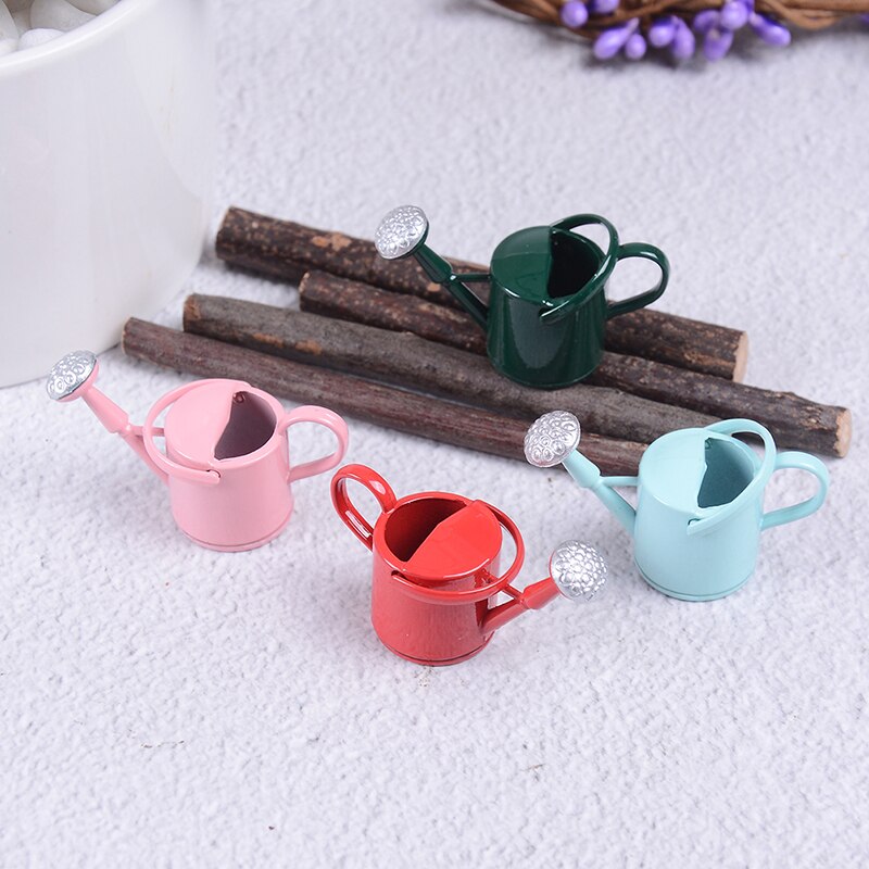 1/12 Poppenhuis Metalen Gieter Tuin Miniatuur Decoratie Voor Kinderen Kids Poppen Acces Miniatuur Meubels