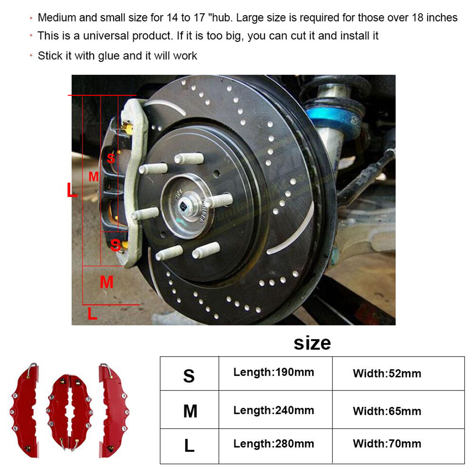 Remklauw Covers 2 Stuks Auto Disc Remklauw Covers Voor 2 Stuks Achter Remklauw Cover Guard Protector Cover Universal voor Front