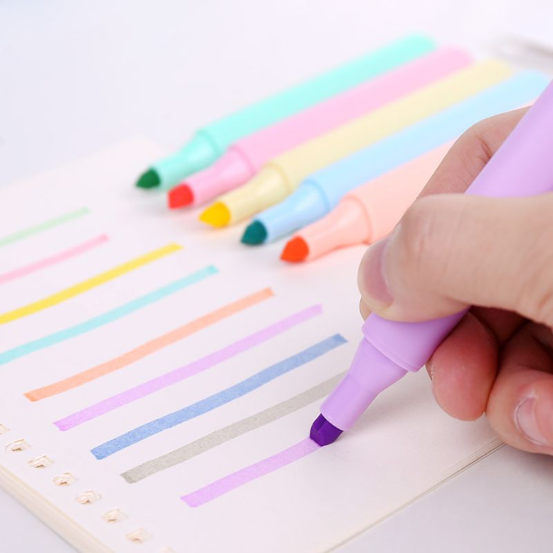8pcs/set Fluorescent Pen Highlighter Pencil Candy Color Drawing Marker WXTA