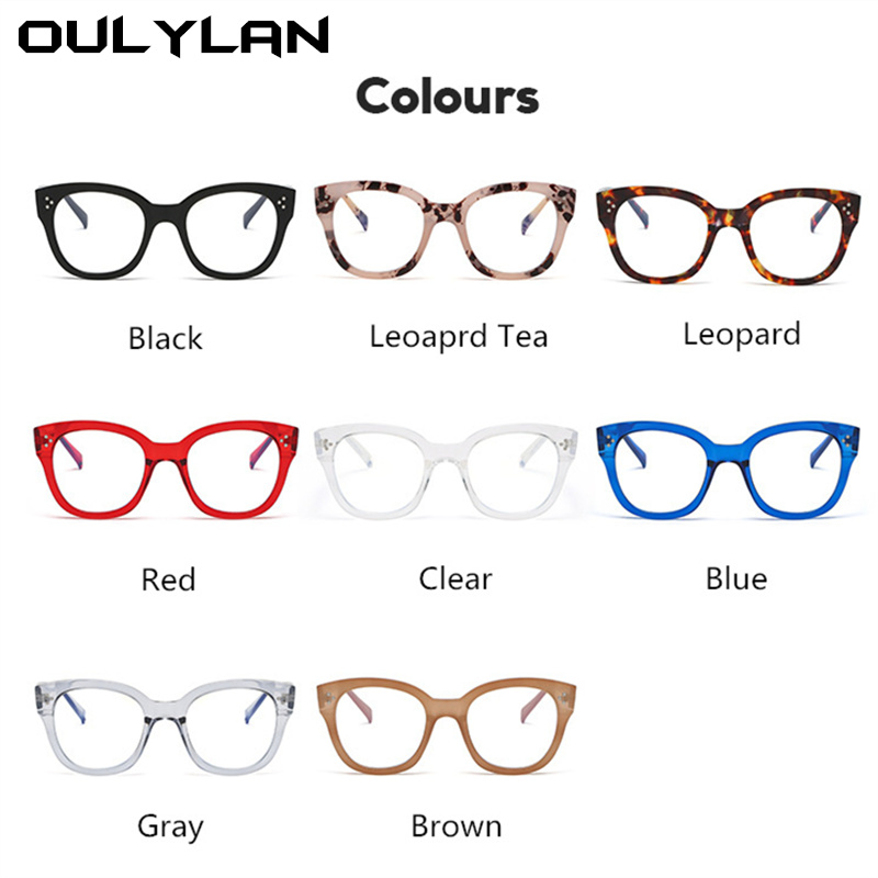 Oulylan Vierkante Anti Blauw Licht Brilmontuur Vrouwen Mannen Retro Bijziendheid Brilmonturen Dames Mode Rode Decoratieve Brillen