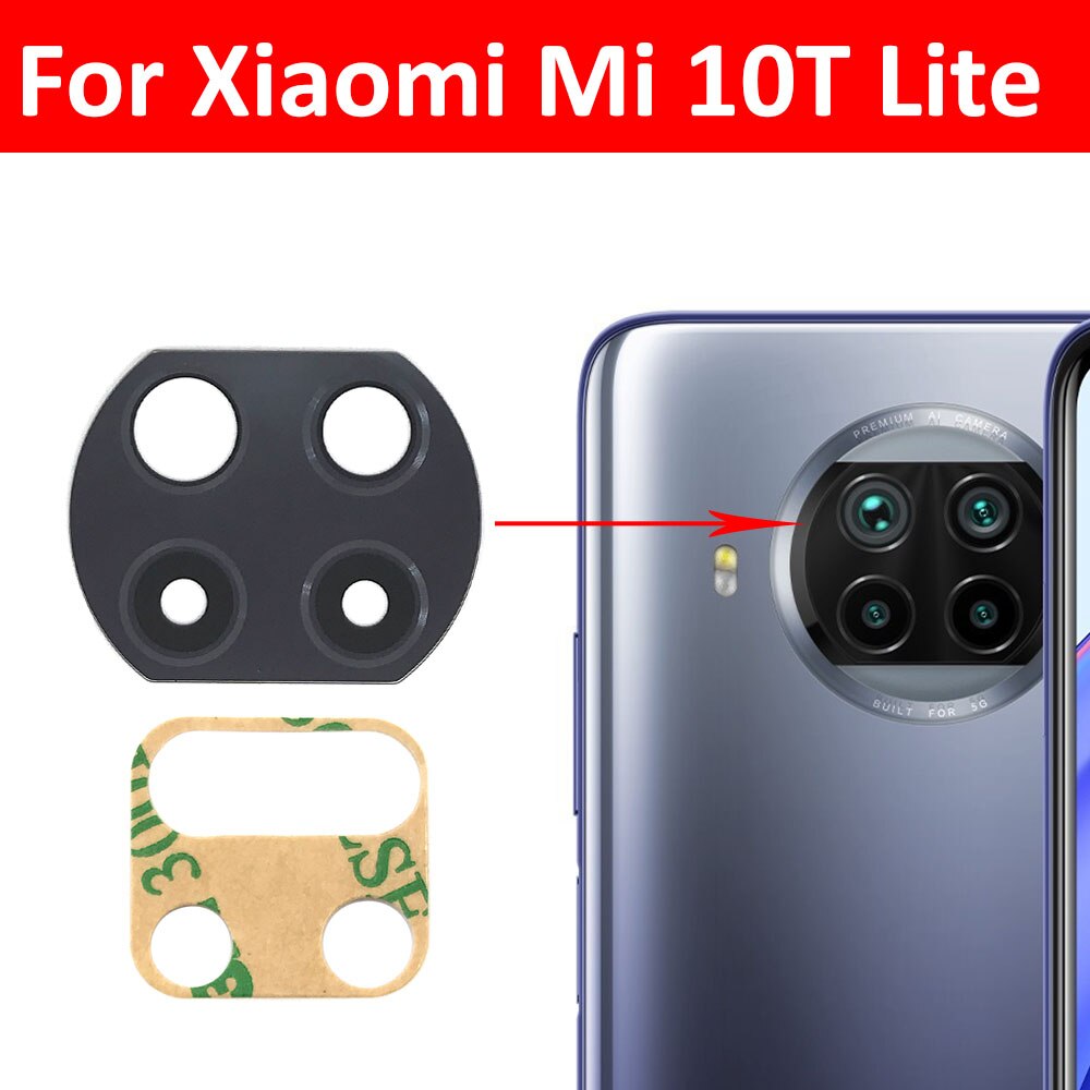 Neue Kamera Glas Objektiv Für Xiaomi Mi 10T Lite Hinten Zurück Kamera glas Objektiv Mit Kleber Kleber