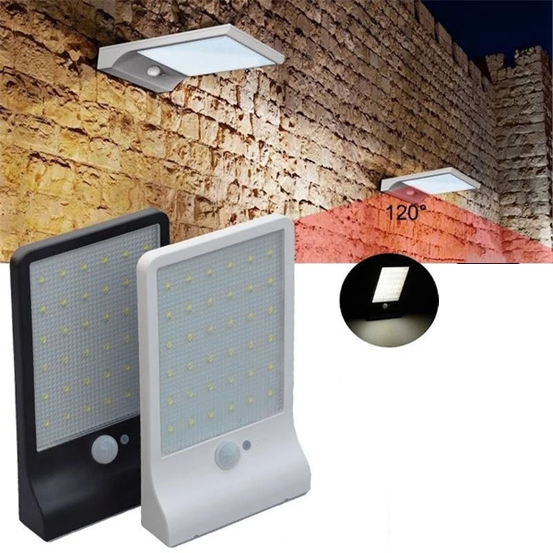 Wandlampen op zonne-energie Buiten Waterdicht 36/48 LED Zonne-energie Bewegingssensor Wandlamp met montagepaal voor tuinpad