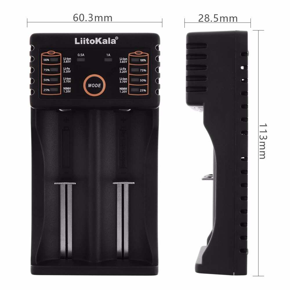 LiitoKala Lii-202 batterij oplader HK LiitoKala Lii-50A 26650 5000 mah Oplaadbare batterij voor zaklamp, 40-50A ontlading