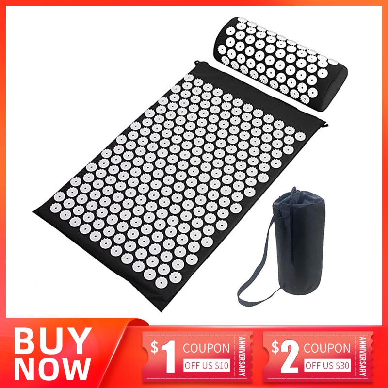 Ensemble de tapis d'acupression et d'oreillers de Yoga, soulage les douleurs corporelles, le cou, le dos et les pieds