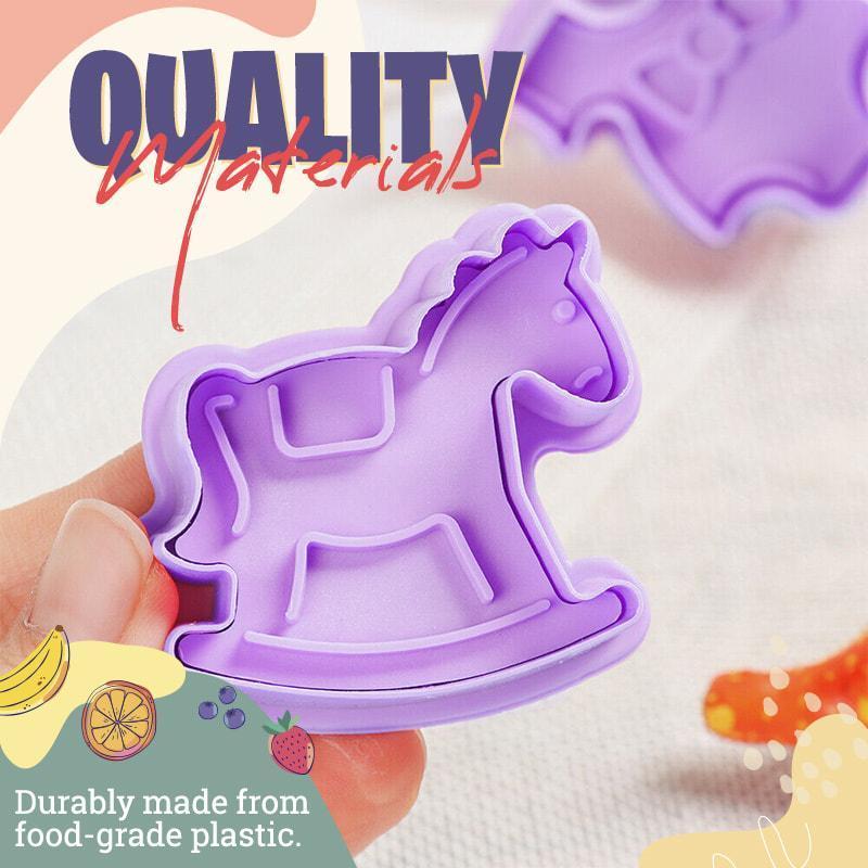 4 Stks/set Cookie Stempel Cutters Biscuit Mallen Vormen 3D Cookie Plunger Cutter Diy Bakvorm Gereedschap Gingerbread Cookie Cutters