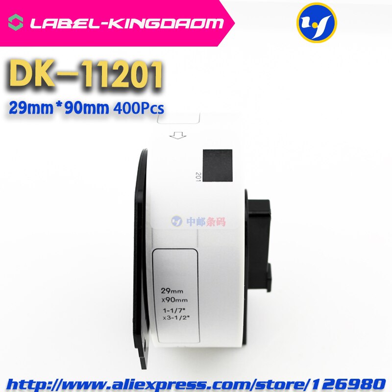 5 påfyldningsruller kompatibel dk -11201 etiket 29mm*90mm udstanset kompatibel til brother etiketprinter hvidbog  dk11201 dk-1201