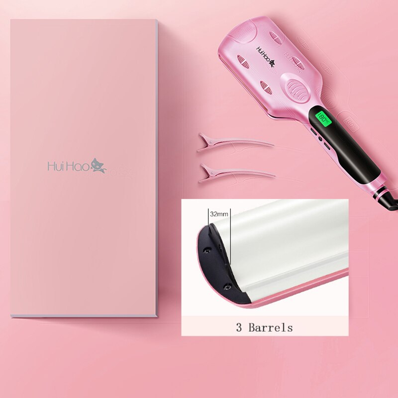 Bigoudis électriques automatiques pour les cheveux, 2/3 barils, appareil de soins capillaires: 32mm With box / LES USA