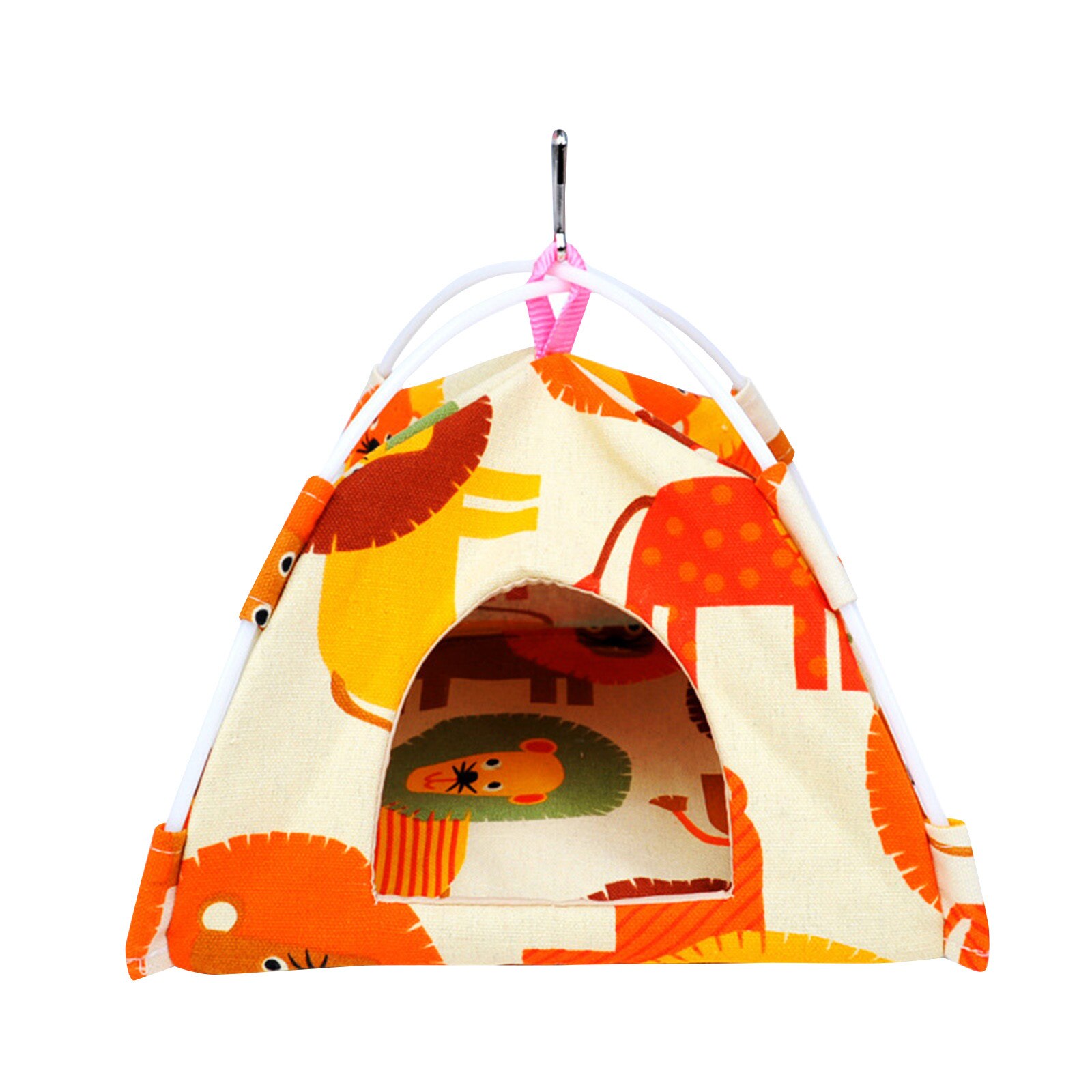 Parrot House Small Animal Print Parrot Pet Hanging Canvas Tent Floor Hanging Bird Tent Canvas Parrot House Indoor Decoration: S