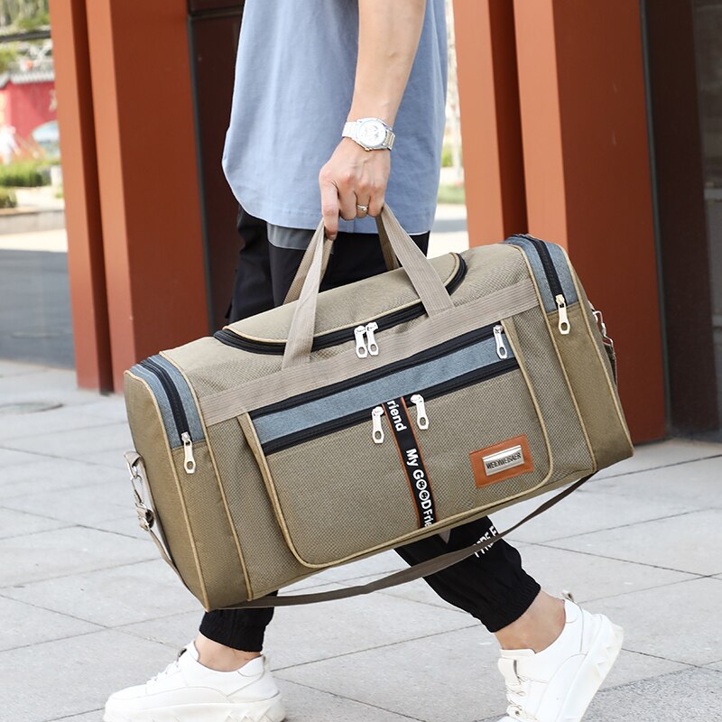 Grand sac de voyage en toile pour hommes et femmes, fourre-tout de cabine, à main en Nylon, imperméable, à bandoulière, de week-end, de sport