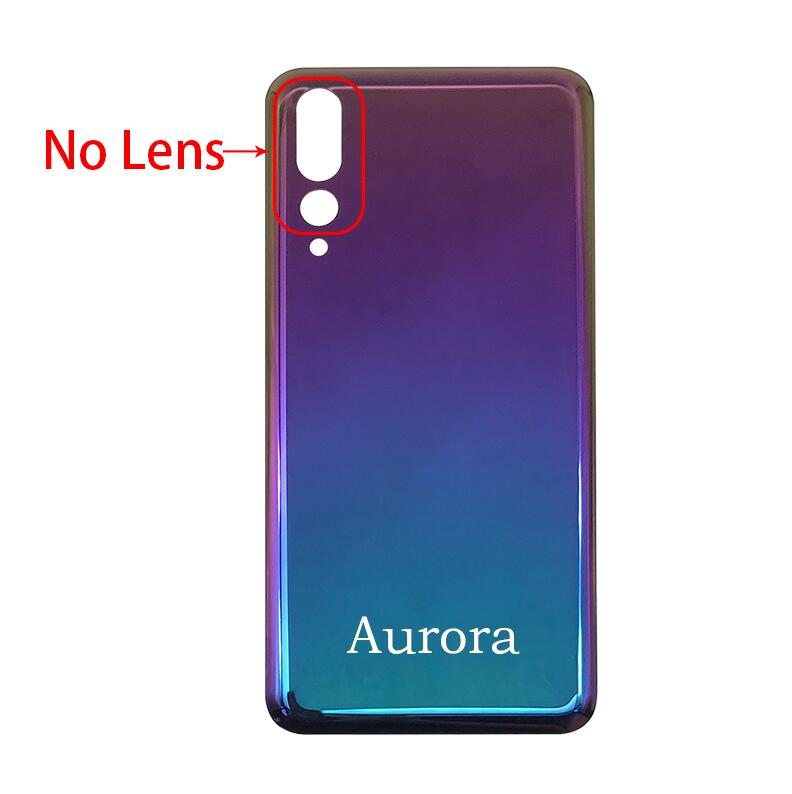 Voor Huawei P20 Pro Terug Batterij Glass Cover Panel Achterklep Case Voor Huawei P20 Pro Back Cover Behuizing Met camera Lens: Aurora No Lens