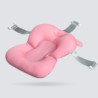Red de baño para bebés recién nacido bañera bolsillo de red antideslizante alfombra de baño Baño neto bebé ducha rack puede sentarse y mentira suspendido 3D mat: Mat pink