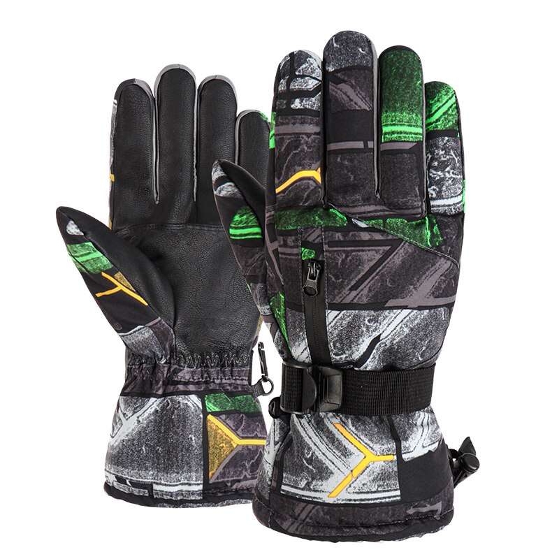 Luvas de esqui com 5 dedos para inverno, luva de esqui de lã térmica impermeável quente para neve, snowboard, motocicleta, inverno: Ski Gloves 1 / M