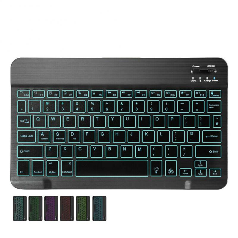 Portable Layout Keyboard Ultrathin Backlit Illuminated Wireless Bluetooth Keyboard Chargeable IOS Android Windows