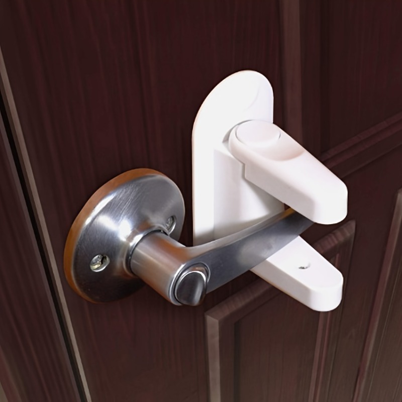 Multi-functional Door Lever Lock Childproof Door Lever Lock Rotation Proof Door Adhesive Security Latch Universal
