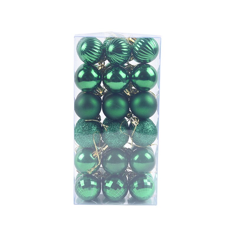 36 Pcs Gold Pink Champagne Red Metallic Christmas Balls Decor Christmas Tree Balls Xmas Decor For Home Year Balls: green