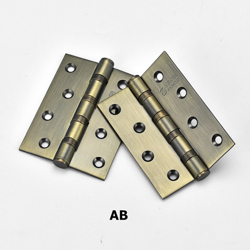 Bisagra antigua de acero inoxidable para puertas pesadas, accesorios de muebles, color negro, 4 pulgadas