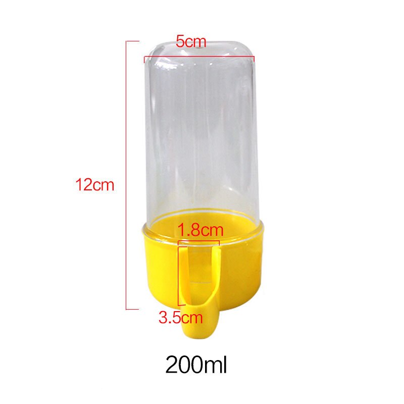 Plastic Automatic Bird Pet Feeder Food Water Bottle Feeder Storage Parrot Cage Drink Container Fruit basket Canary 50/200ml
