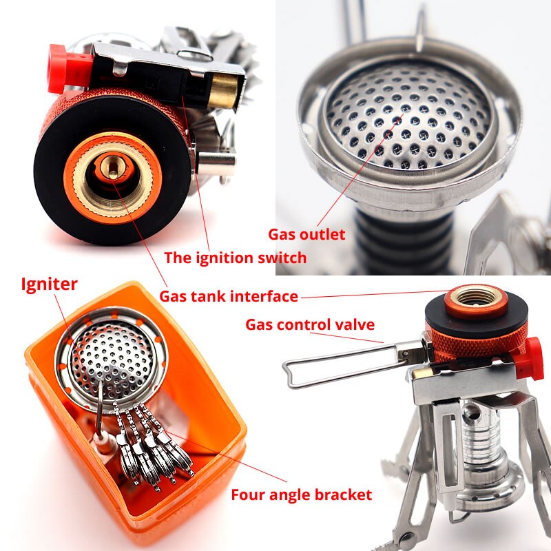 Mini Camping Stoves Folding Outdoor Gas Stove Portable Furnace Cooking Picnic Split Stoves Cooker Burners