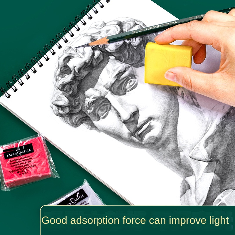 Faber-Castell Colored Kneaded Art Eraser Soft Durable Sketch Putty Rubber Kneadable Rubber Eraser Stationery School Art Supplies