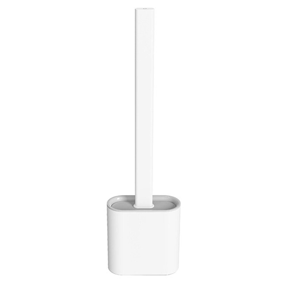 Cepillo de limpieza de inodoro con mango largo, brocha para Base de maquillaje, Material repelente al agua, herramienta de limpieza de baño: White
