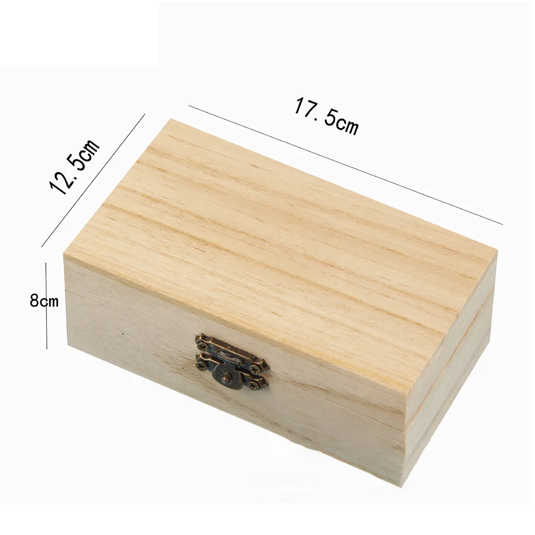 Boîte de rangement rectangulaire en bois pour documents en bois, boîtes de rangement carrées à charnière, boîte de artisanaux, boîte à bijoux, boîtes d'évaluation, 1 pièce, 3 pièces: Clair