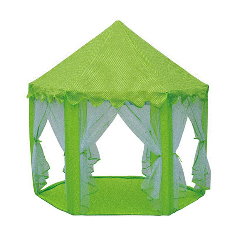 Zeshoekige Screen Kinderen Speelhuis Opvouwbare Pop-Up Indoor Outdoor Kid &#39;S Tent Speelgoed Huis Prinses Kasteel Kind Kamer decoraties: green