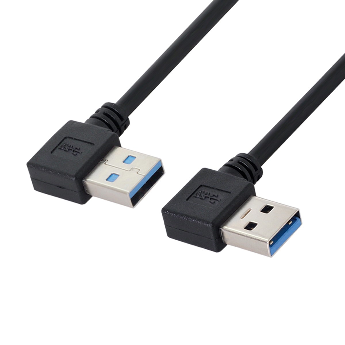 20cm 50cm USB 3.0 Type A Male 90 Degree Left Angled to USB 3.0 A Type Right Angled Extension Cable