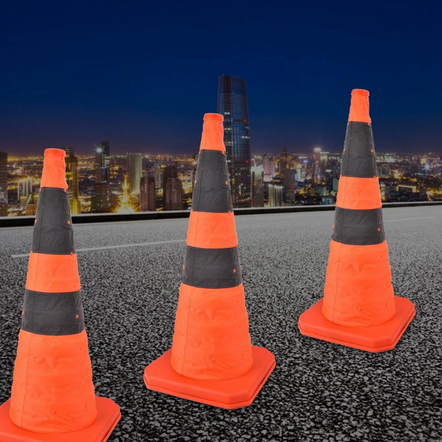 70cm vejtrafik sammenklappelige vejkegler med reflekterende båndsikkerhed