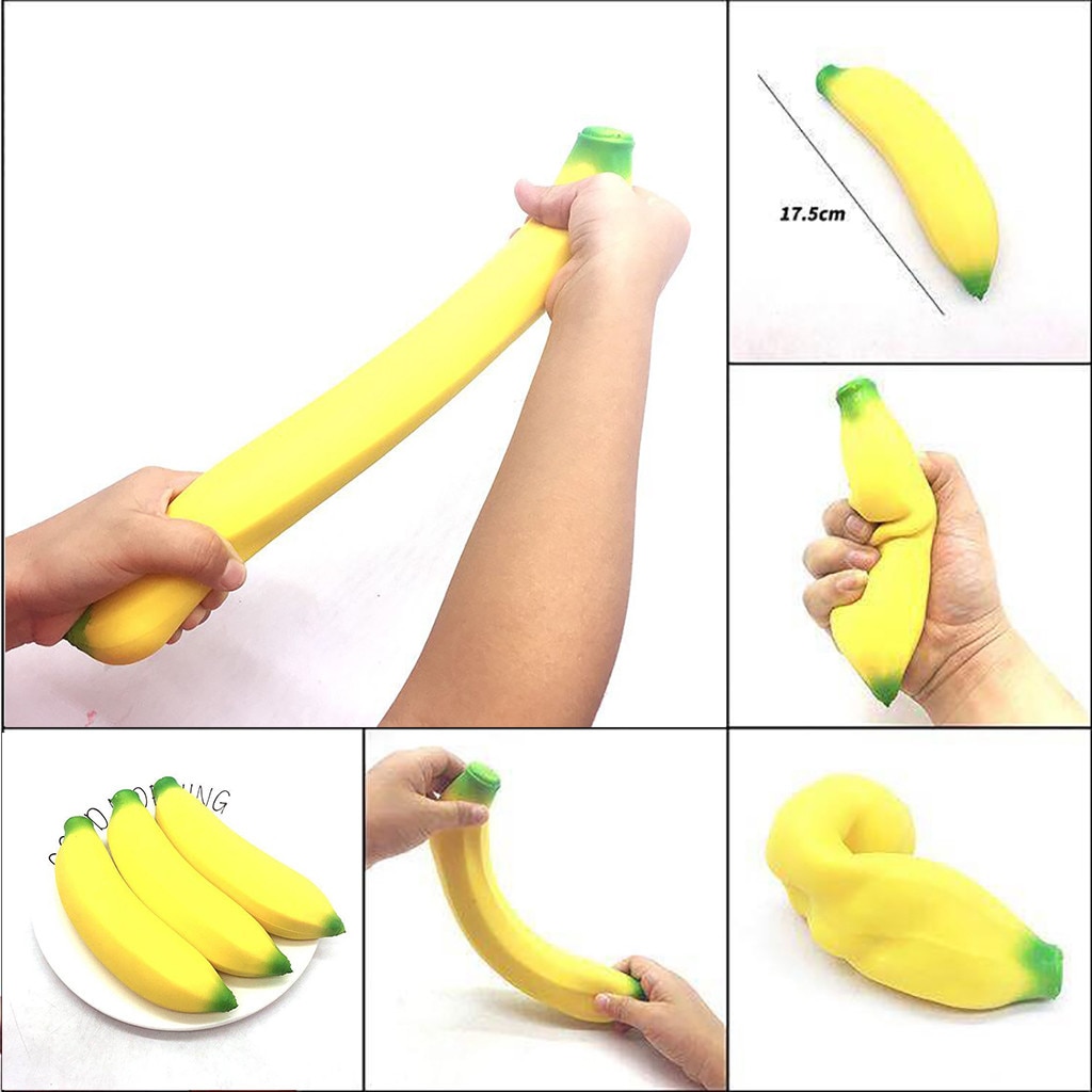 Fidget Toys Jumbo Banana Stress Reliever Scented Super Slow Rising Squishy Squeeze Toy Big Size Kids Toys Zabawki Antysresowe